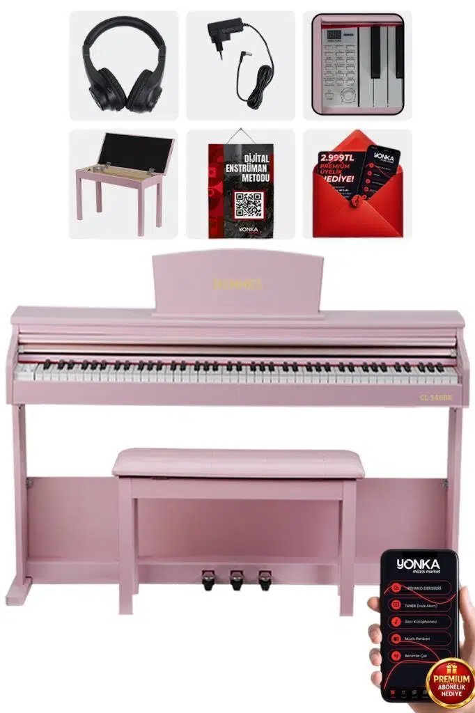 Rennes CL-340PK Tuş Hassasiyetli 88 Tuş Dijital Piyano Profesyonel Pembe Rennes CL-340PK Tuş Hassasiyetli 88 Tuş Dijital Piyano Profesyonel Pembe