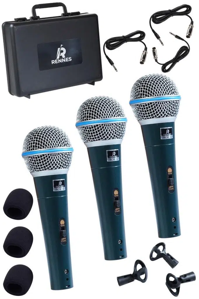Rennes RCM-3X Kablolu Dinamik Mikrofon Seti 3'lü Avantaj Paket Rennes RCM-3X Kablolu Dinamik Mikrofon Seti 3'lü Avantaj Paket