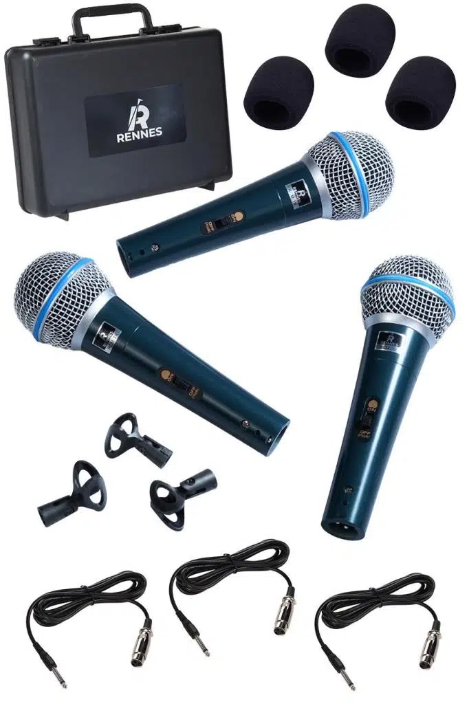 Rennes RCM-3X Kablolu Dinamik Mikrofon Seti 3'lü Avantaj Paket Rennes RCM-3X Kablolu Dinamik Mikrofon Seti 3'lü Avantaj Paket
