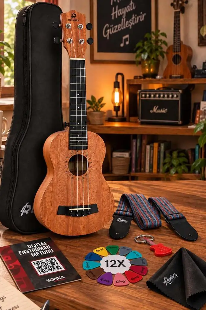 Rennes RD-21 Soprano Ukulele (Çanta Askı Pena)
