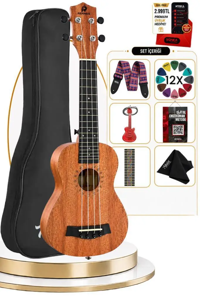 Rennes RD-24 Concert Ukulele (Çanta Askı Pena)