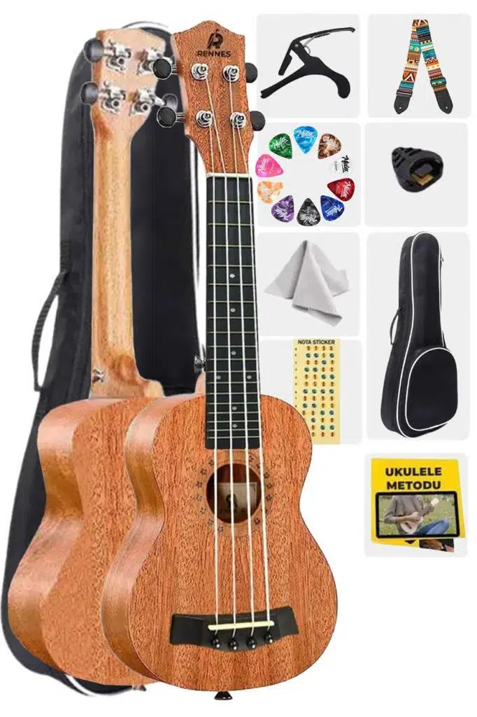 Rennes RD-24 Concert Ukulele (Çanta Capo Askı Metod Pena)