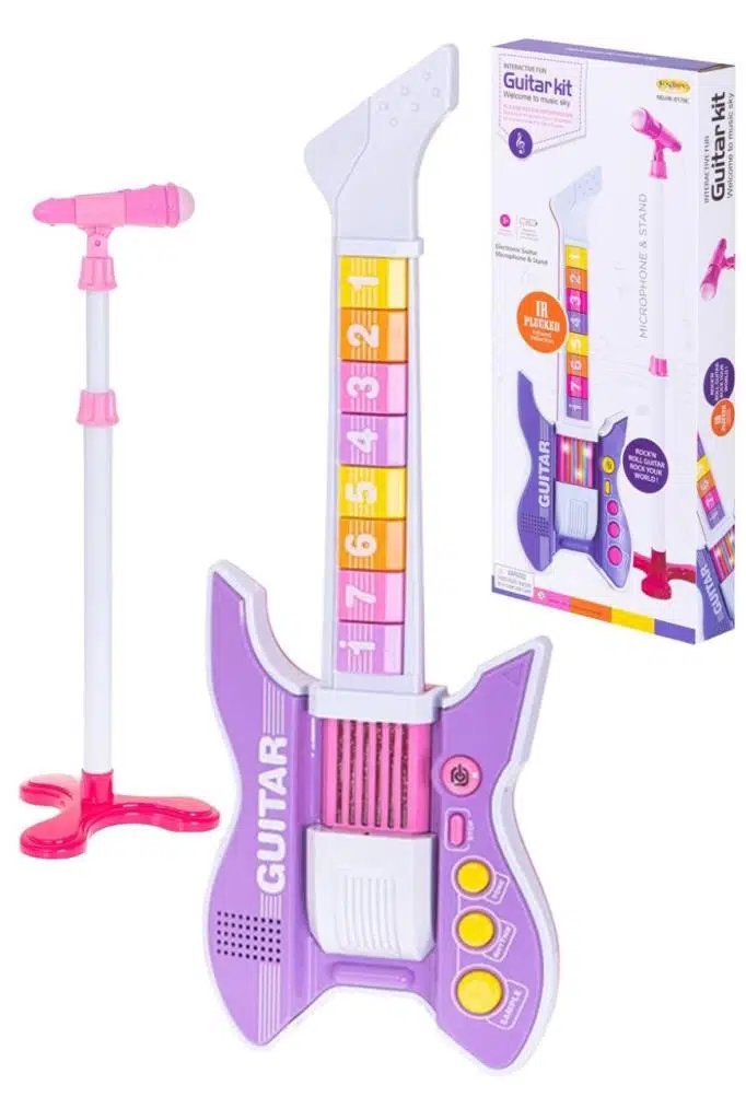 Rennes RG-035PK Mikrofonlu Tuşlu Çocuk Elektro Oyuncak Gitar (Mikrofon Standı ve Askı Dahil) Rennes RG-035PK Mikrofonlu Tuşlu Çocuk Elektro Oyuncak Gitar (Mikrofon Standı ve Askı Dahil)