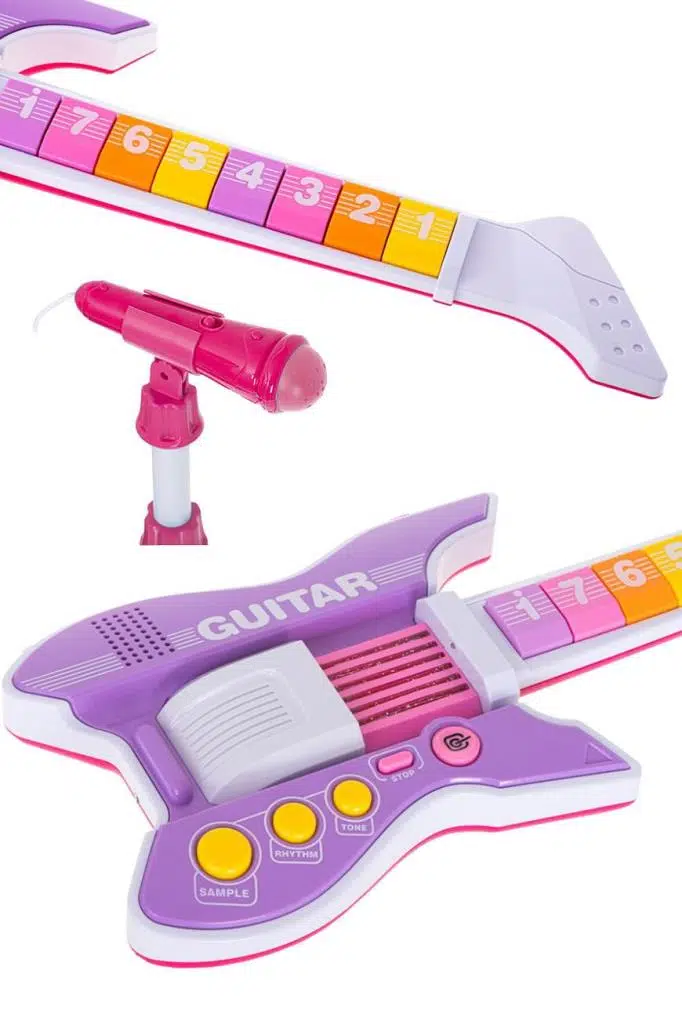 Rennes RG-035PK Mikrofonlu Tuşlu Çocuk Elektro Oyuncak Gitar (Mikrofon Standı ve Askı Dahil) Rennes RG-035PK Mikrofonlu Tuşlu Çocuk Elektro Oyuncak Gitar (Mikrofon Standı ve Askı Dahil)