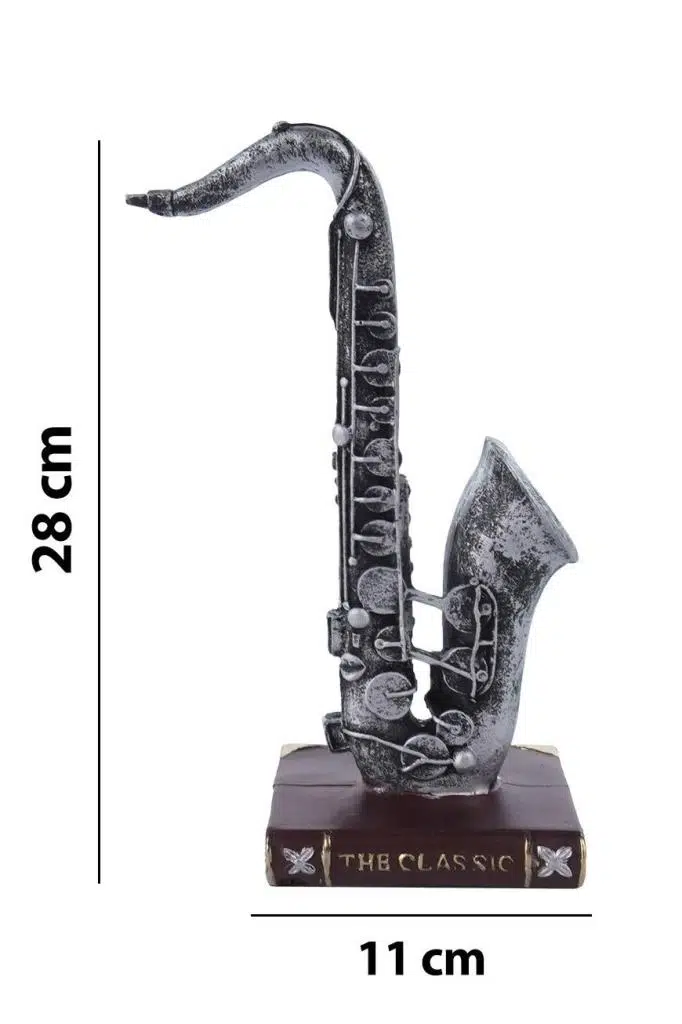 Rennes RGV-S50 Silver Saksafon Figürlü Dekoratif Biblo Oda Süsü Masa Süsü Rennes RGV-S50 Silver Saksafon Figürlü Dekoratif Biblo Oda Süsü Masa Süsü