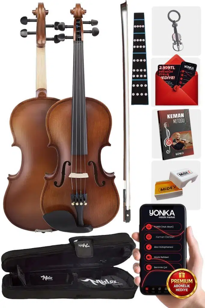 Rennes RV-402 Çocuk Kemanı Seti Kaliteli 1/2 Boy (8-10 Yaş Arası)