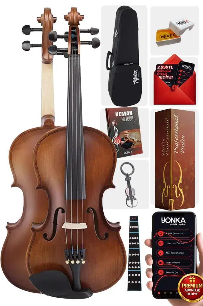 Rennes RV-402 Çocuk Kemanı Seti Kaliteli 1/2 Boy (8-10 Yaş Arası)