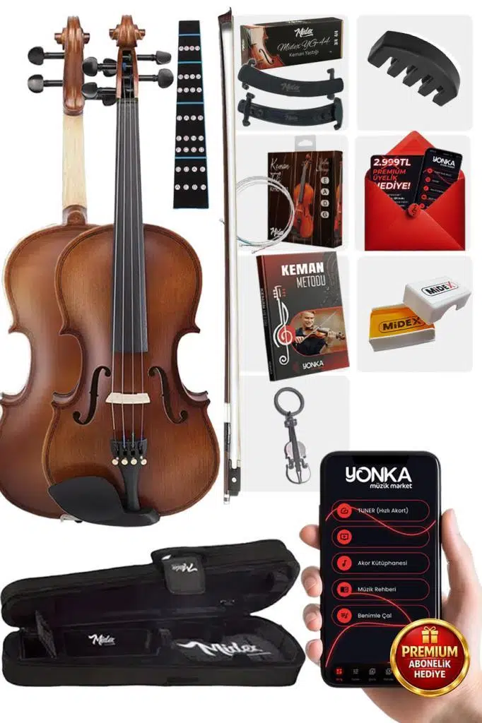 Rennes RV-404 Profesyonel Keman Seti 4/4 Tam Boy Yetişkin