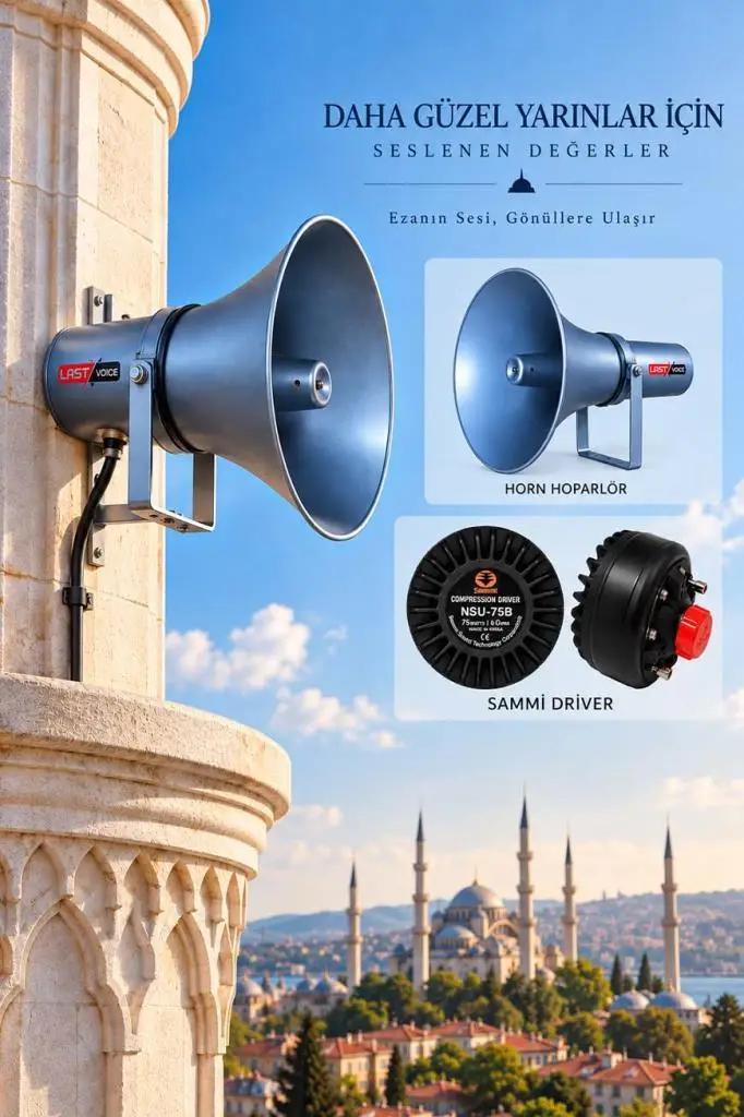 SAMMİ NSU-75H Hornlu Cami Ünit Ezan Minare Hoparlörü 75 Watt 16 Ohm