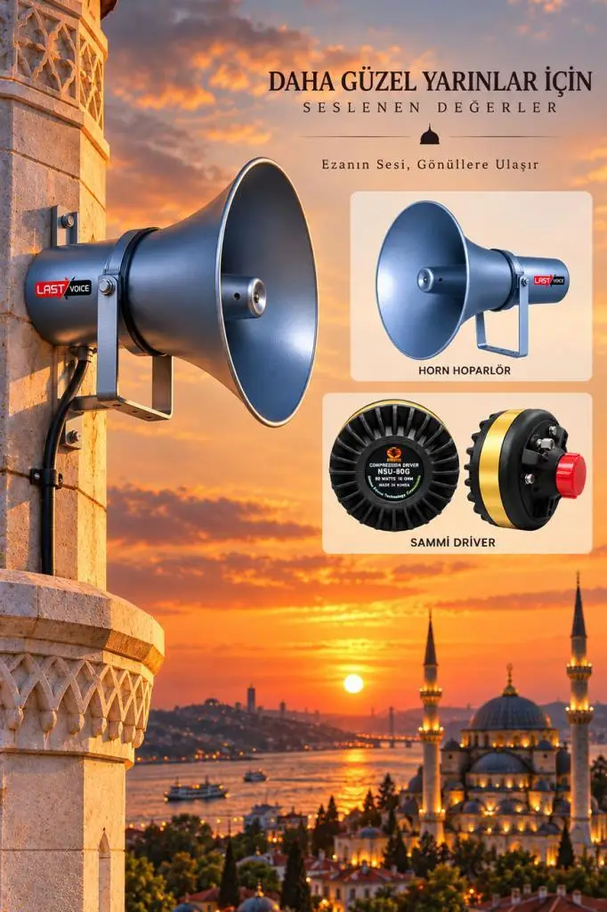 SAMMİ NSU-80H Hornlu Cami Ünit Ezan Minare Hoparlörü 80 Watt 16 Ohm