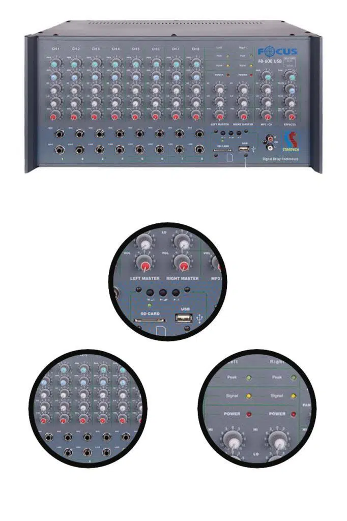 Startech Focus F8-600T USB 2x300W Hat Trafolu Stereo Anfi Power Mixer Amfi Startech Focus F8-600T USB 2x300W Hat Trafolu Stereo Anfi Power Mixer Amfi