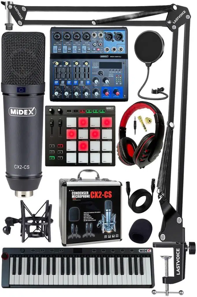Stüdyo Ekipmanları Midi Live Paket-6 Ses Kartlı Mikser Midi Klavye CX2 Mikrofon Kulaklık Pad Controller Stüdyo Ekipmanları Midi Live Paket-6 Ses Kartlı Mikser Midi Klavye CX2 Mikrofon Kulaklık Pad Controller
