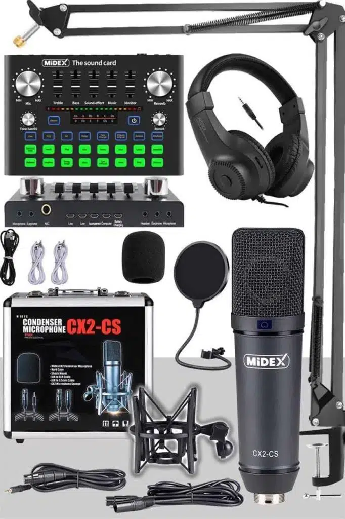 Stüdyo Ekipmanları Private Paket-1 CX2 Mikrofon VS9 Ses Kartı Stüdyo Kayıt Seti