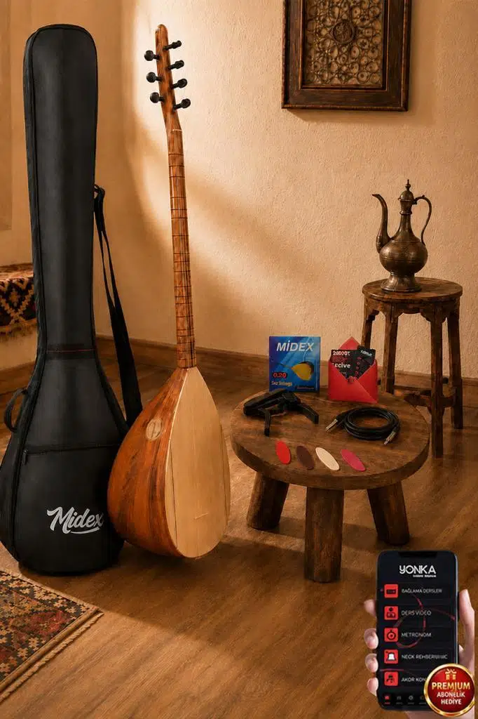 Yonka B-141U Uzun Sap Karaağaç Gövde Kaliteli Gürgen Sap Saz Bağlama Seti