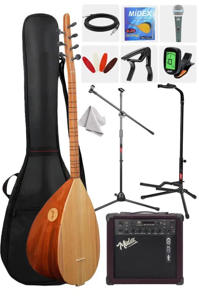 Yonka B-142K-AMP Amfili Kısa Sap Çınar Ağacı Kaliteli Saz Bağlama Seti Yonka B-142K-AMP Amfili Kısa Sap Çınar Ağacı Kaliteli Saz Bağlama Seti