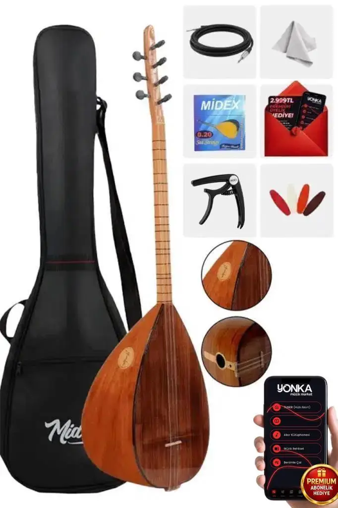 Yonka B-143K Kısa Sap Dut Ağacı Gövde Kaliteli Gürgen Sap Saz Bağlama Seti