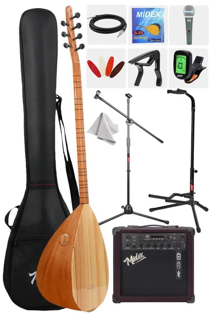 Yonka B-143U-AMP Amfili Uzun Sap Dut Ağacı Kaliteli Saz Bağlama Seti Yonka B-143U-AMP Amfili Uzun Sap Dut Ağacı Kaliteli Saz Bağlama Seti