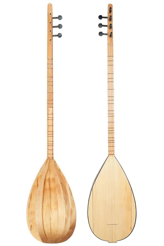 Yonka B-144U-AMP Amfili Uzun Sap Açık Karaağaç Kaliteli Saz Bağlama Seti