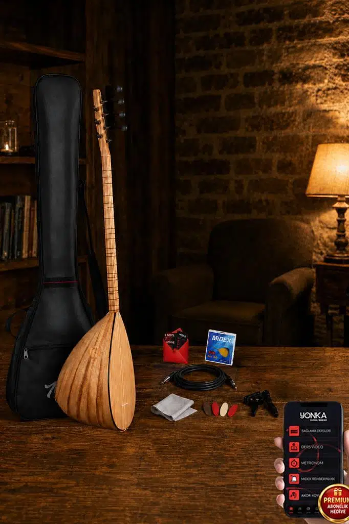 Yonka B-144U Uzun Sap Açık Karaağaç Kaliteli Gürgen Sap Saz Bağlama Seti