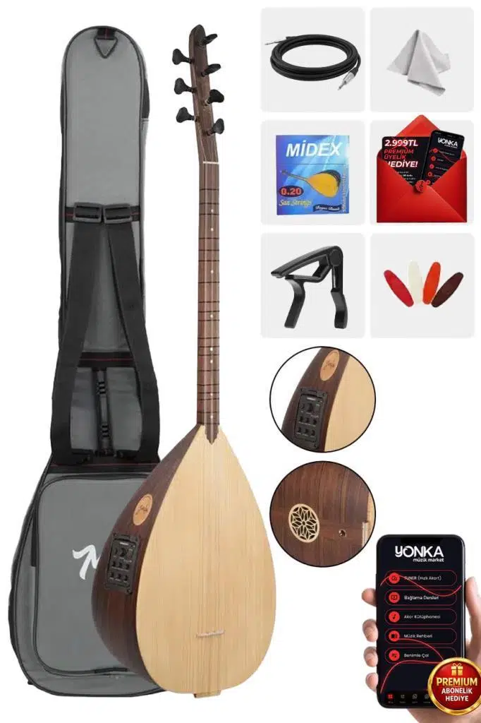Yonka B-241K Kısa Sap Ceviz Ağacı Sap Gövde Yüksek Kaliteli Saz Bağlama Seti Yonka B-241K Kısa Sap Ceviz Ağacı Sap Gövde Yüksek Kaliteli Saz Bağlama Seti