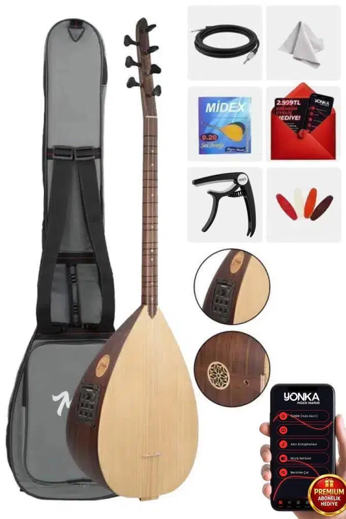 Yonka B-241K Kısa Sap Ceviz Ağacı Sap Gövde Yüksek Kaliteli Saz Bağlama Seti Yonka B-241K Kısa Sap Ceviz Ağacı Sap Gövde Yüksek Kaliteli Saz Bağlama Seti